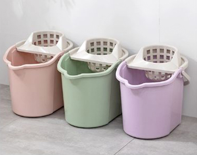 Πλαστικός Κάδος Σφουγγαρίστρας Οικιακός Ροζ Πλαστικός Κάδος Σφουγγαρίστρας Οικιακός Ροζ