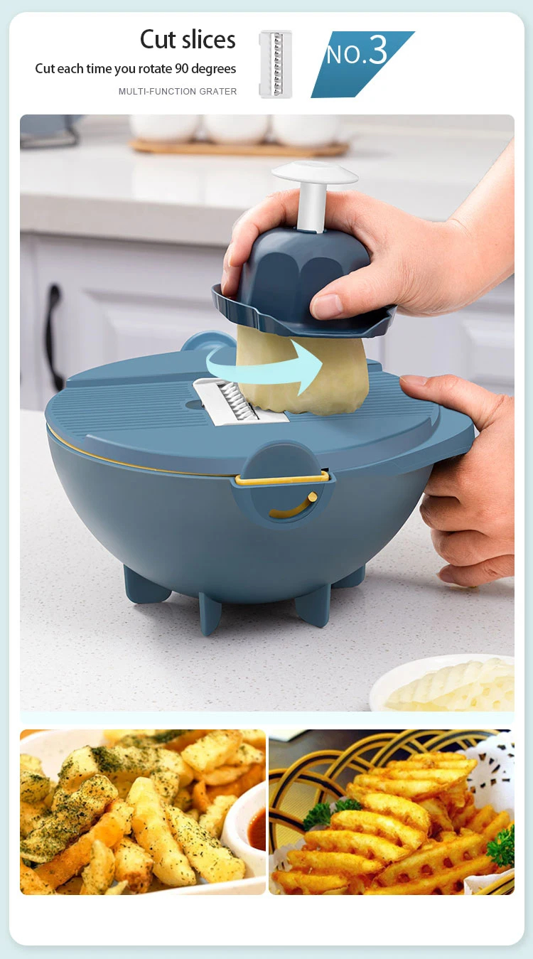 Πλαστικός Πολυκόπτης Λαχανικών με 6 Λεπίδες Κοπής, Διαχωριστή Κρόκων & Στραγγιστήρι Πλαστικός Πολυκόπτης Λαχανικών με 6 Λεπίδες Κοπής, Διαχωριστή Κρόκων & Στραγγιστήρι