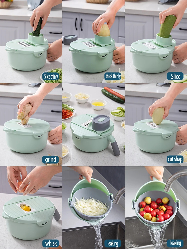 Πλαστικός Πολυκόπτης Λαχανικών με 6 Λεπίδες Κοπής, Διαχωριστή Κρόκων & Στραγγιστήρι Πλαστικός Πολυκόπτης Λαχανικών με 6 Λεπίδες Κοπής, Διαχωριστή Κρόκων & Στραγγιστήρι