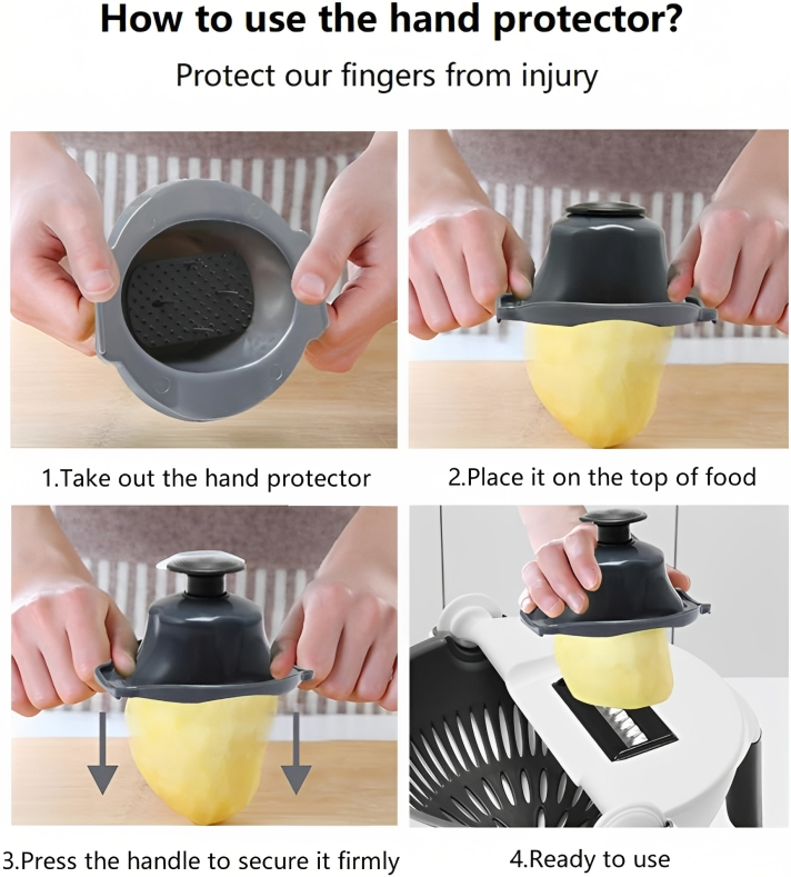 Πλαστικός Πολυκόπτης Λαχανικών με 7 Λεπίδες Κοπής, Έξυπνο Στραγγιστήρι και Αποφλοιωτή Πλαστικός Πολυκόπτης Λαχανικών με 7 Λεπίδες Κοπής, Έξυπνο Στραγγιστήρι και Αποφλοιωτή