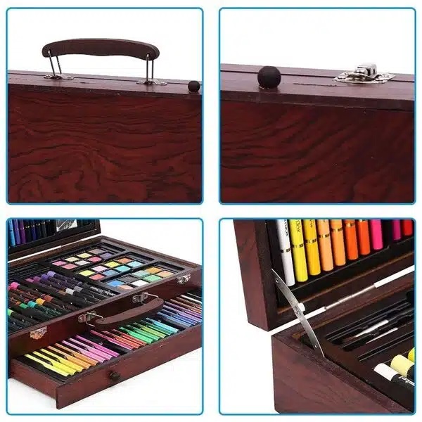 Πλήρες Φορητό Σετ Ζωγραφικής σε Ξύλινο Βαλιτσάκι Μεταφοράς- 111 Τεμάχια Πλήρες Φορητό Σετ Ζωγραφικής σε Ξύλινο Βαλιτσάκι Μεταφοράς- 111 Τεμάχια