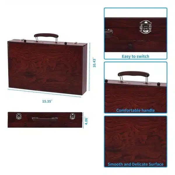 Πλήρες Φορητό Σετ Ζωγραφικής σε Ξύλινο Βαλιτσάκι Μεταφοράς- 111 Τεμάχια Πλήρες Φορητό Σετ Ζωγραφικής σε Ξύλινο Βαλιτσάκι Μεταφοράς- 111 Τεμάχια