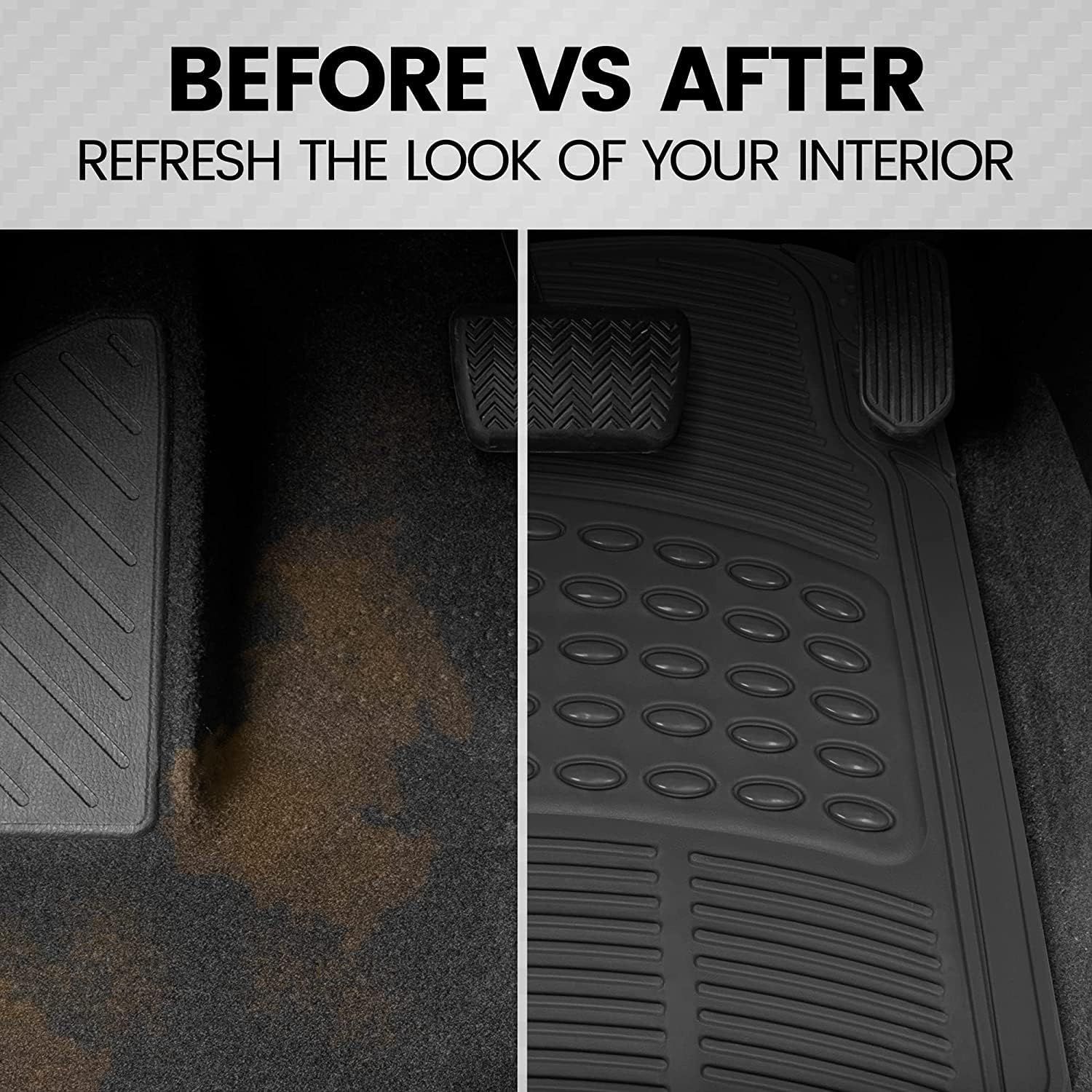 Πλήρες Σετ 3 Τεμαχίων Λαστιχένια Αντιολισθητικά Πατάκια Αυτοκινήτου - Μαύρο Πλήρες Σετ 3 Τεμαχίων Λαστιχένια Αντιολισθητικά Πατάκια Αυτοκινήτου - Μαύρο