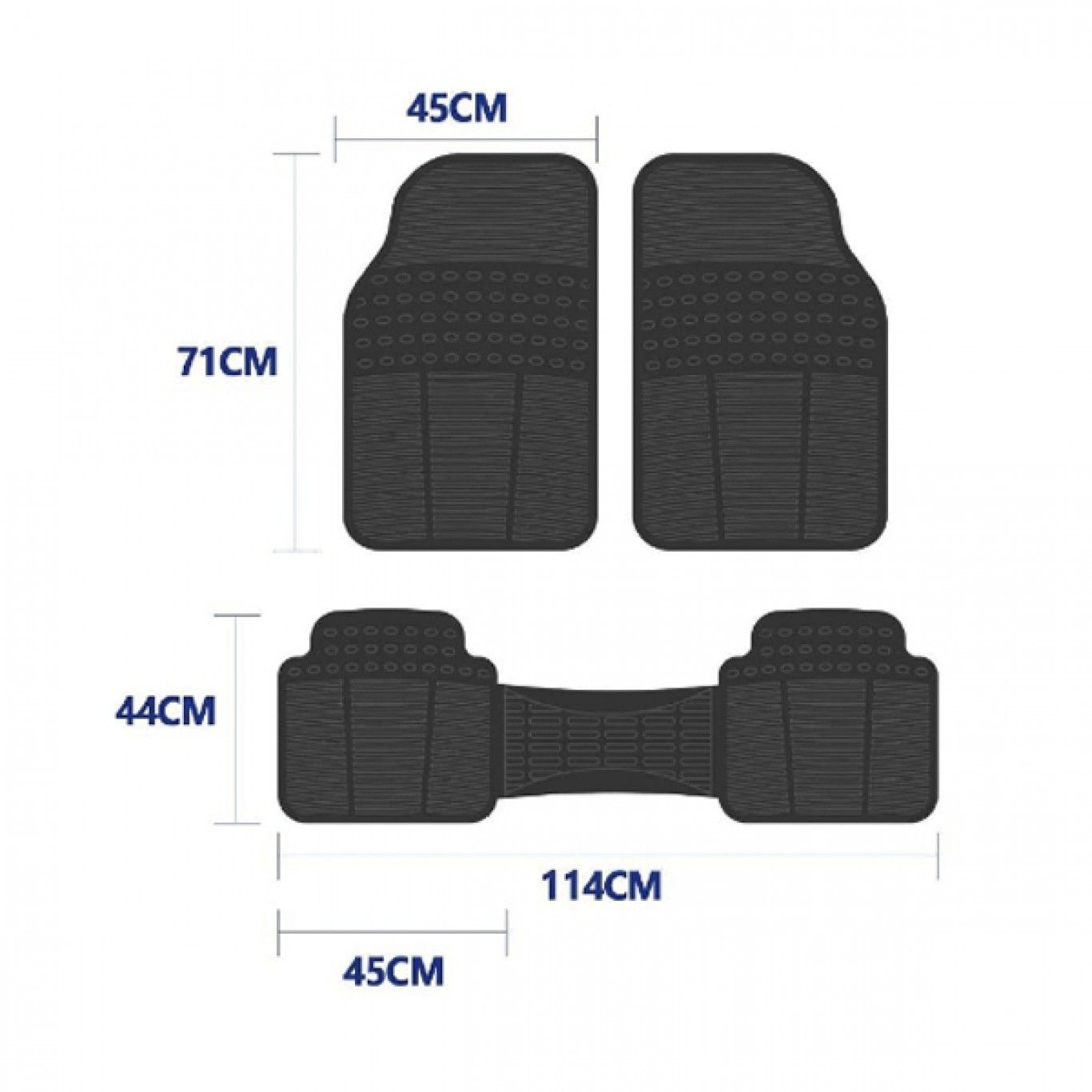 Πλήρες Σετ 3 Τεμαχίων Λαστιχένια Αντιολισθητικά Πατάκια Αυτοκινήτου - Μαύρο Πλήρες Σετ 3 Τεμαχίων Λαστιχένια Αντιολισθητικά Πατάκια Αυτοκινήτου - Μαύρο