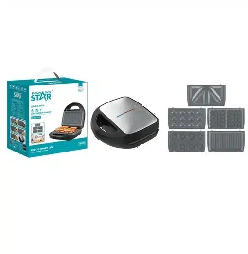 Πολυλειτουργική Τοστιέρα με Αντικολλητικές πλάκες 5 σε 1 750W Winning Star Πολυλειτουργική Τοστιέρα με Αντικολλητικές πλάκες 5 σε 1 750W Winning Star