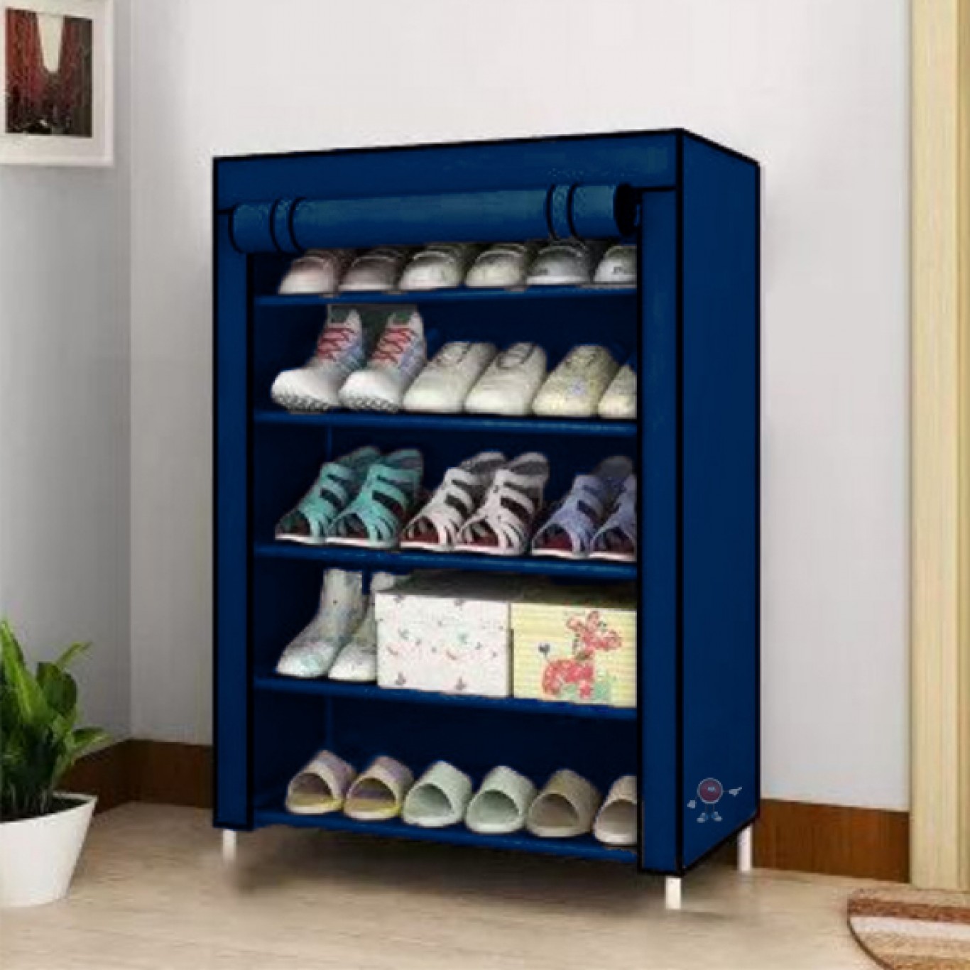 Πολυλειτουργική Υφασμάτινη Αδιάβροχη Παπουτσοθήκη με 5 Ράφια και Μεταλλικό Σκελετό 60x30x90εκ Πολυλειτουργική Υφασμάτινη Αδιάβροχη Παπουτσοθήκη με 5 Ράφια και Μεταλλικό Σκελετό 60x30x90εκ