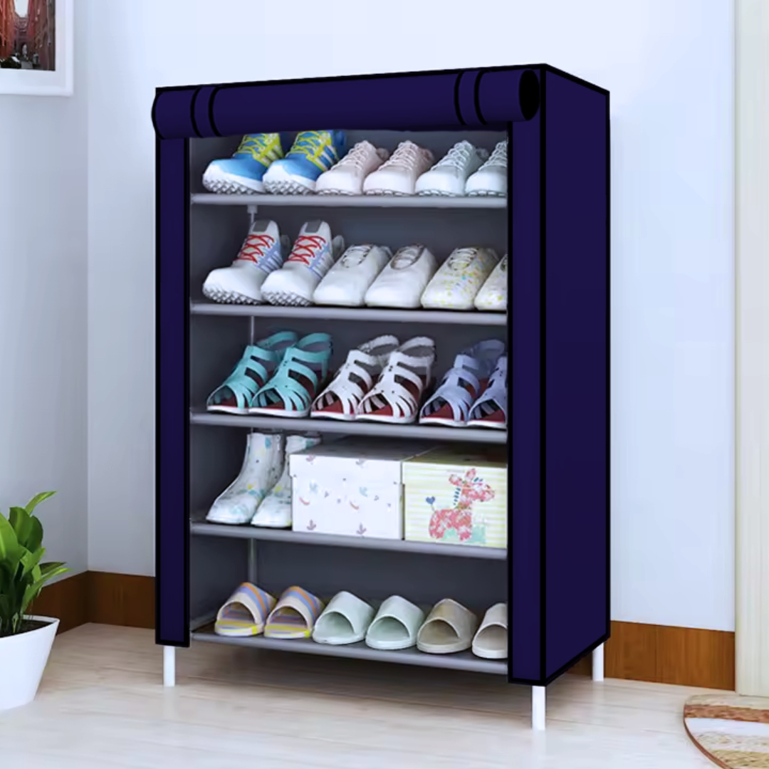 Πολυλειτουργική Υφασμάτινη Αδιάβροχη Παπουτσοθήκη με 5 Ράφια και Μεταλλικό Σκελετό 60x30x90εκ Πολυλειτουργική Υφασμάτινη Αδιάβροχη Παπουτσοθήκη με 5 Ράφια και Μεταλλικό Σκελετό 60x30x90εκ