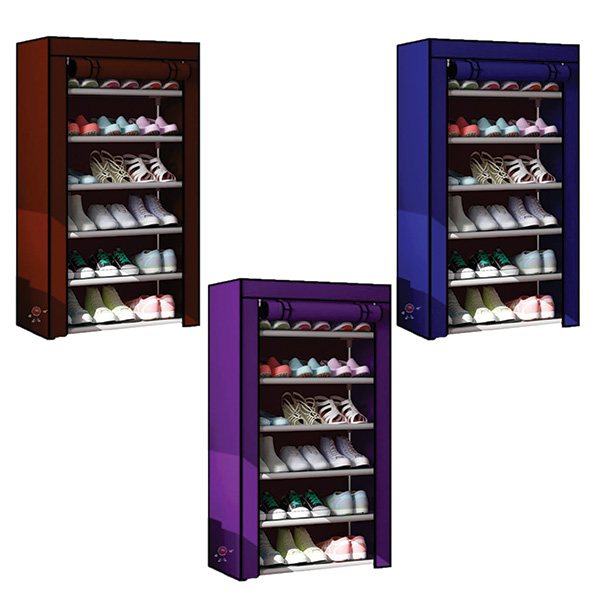 Πολυλειτουργική Υφασμάτινη Αδιάβροχη Παπουτσοθήκη με 6 Ράφια και Μεταλλικό Σκελετό 60x30x108εκ Πολυλειτουργική Υφασμάτινη Αδιάβροχη Παπουτσοθήκη με 6 Ράφια και Μεταλλικό Σκελετό 60x30x108εκ