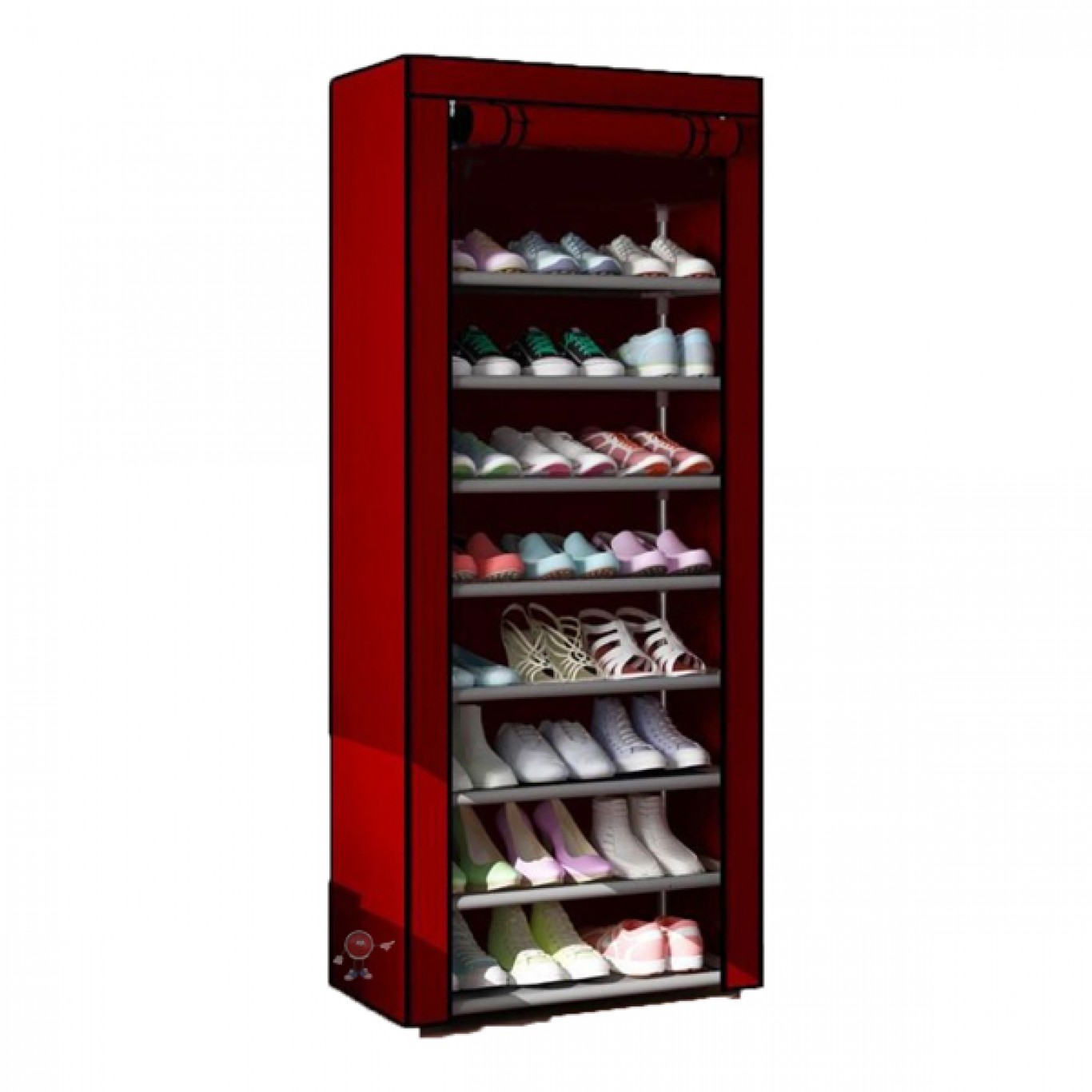 Πολυλειτουργική Υφασμάτινη Αδιάβροχη Παπουτσοθήκη με 8 Ράφια και Μεταλλικό Σκελετό 60x30x145εκ Πολυλειτουργική Υφασμάτινη Αδιάβροχη Παπουτσοθήκη με 8 Ράφια και Μεταλλικό Σκελετό 60x30x145εκ