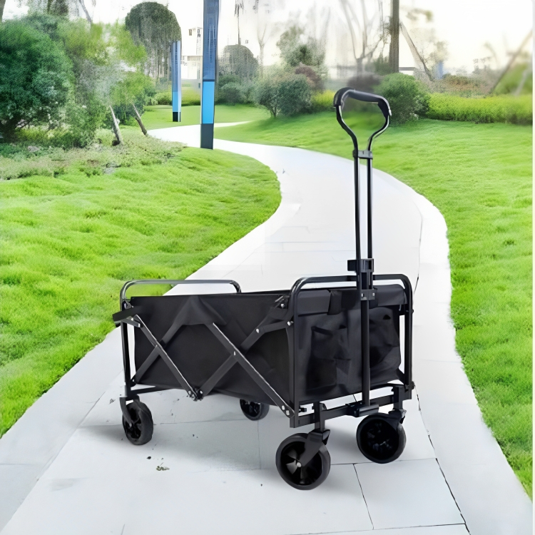 Πολυλειτουργικό Αναδιπλούμενο Τρόλεϊ Καρότσι με 4 Τροχούς και Λαβή - Μεταλλικός Σκελετός - Μαύρο - 70x45x49 εκ Πολυλειτουργικό Αναδιπλούμενο Τρόλεϊ Καρότσι με 4 Τροχούς και Λαβή - Μεταλλικός Σκελετός - Μαύρο - 70x45x49 εκ