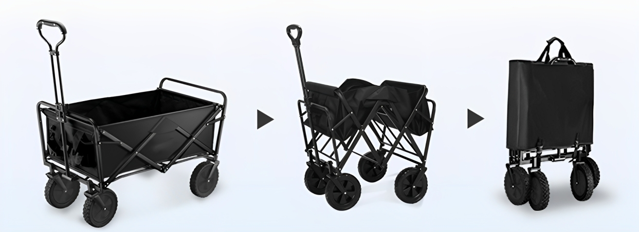 Πολυλειτουργικό Αναδιπλούμενο Τρόλεϊ Καρότσι με 4 Τροχούς και Λαβή - Μεταλλικός Σκελετός - Μαύρο - 70x45x49 εκ Πολυλειτουργικό Αναδιπλούμενο Τρόλεϊ Καρότσι με 4 Τροχούς και Λαβή - Μεταλλικός Σκελετός - Μαύρο - 70x45x49 εκ