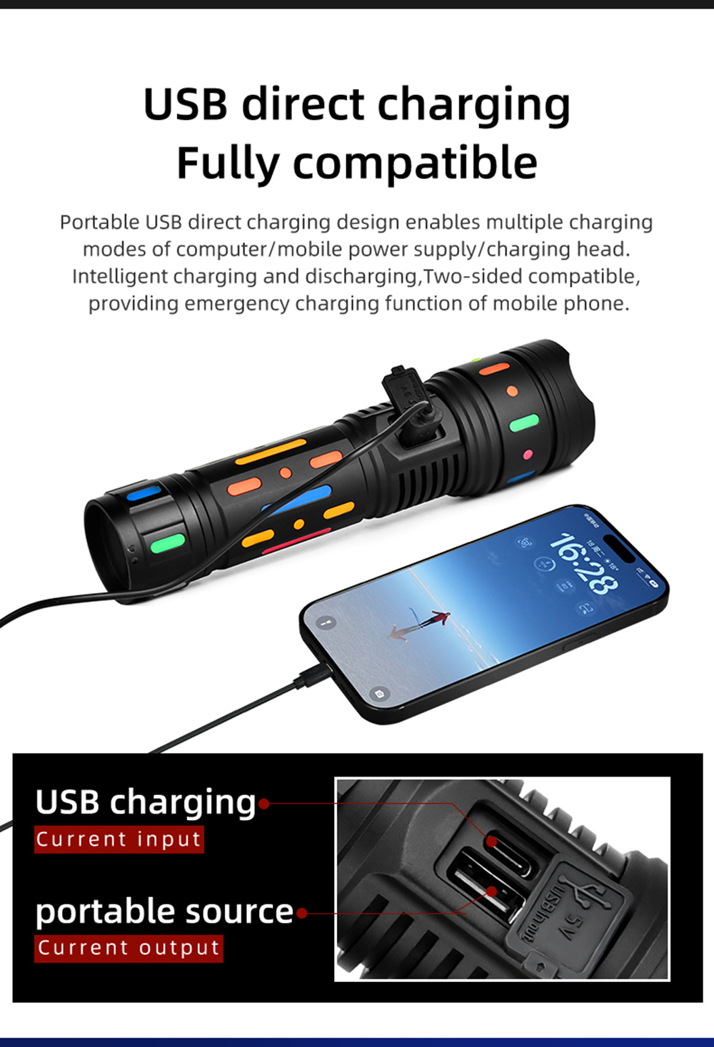 Πολυλειτουργικός Επαναφορτιζόμενος Φακός - Powerbank Αλουμινίου με Με Απορροφητικό Φιλμ Φθορισμού & 5 Λειτουργίες Φωτισμού Πολυλειτουργικός Επαναφορτιζόμενος Φακός - Powerbank Αλουμινίου με Με Απορροφητικό Φιλμ Φθορισμού & 5 Λειτουργίες Φωτισμού