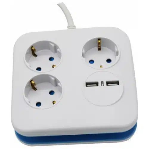 Πολύπριζο 3 Θέσεων και 2 Θυρών USB Λευκό Πολύπριζο 3 Θέσεων και 2 Θυρών USB Λευκό