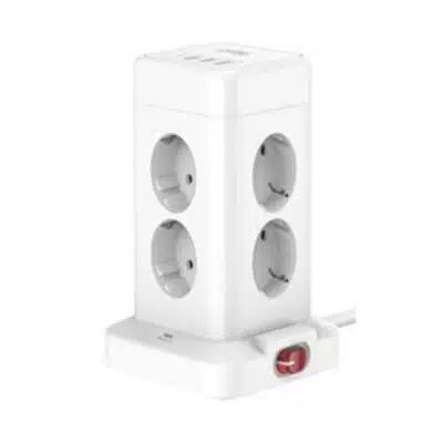 Πολύπριζο Ασφαλείας Κύβος 4 Θέσεων 2500W με 4 θύρες USB 10A με Καλώδιο 2m Λευκὀ Πολύπριζο Ασφαλείας Κύβος 4 Θέσεων 2500W με 4 θύρες USB 10A με Καλώδιο 2m Λευκὀ