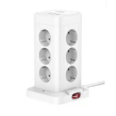Πολύπριζο Ασφαλείας Κύβος 6 Θέσεων 2500W με 4 θύρες USB 10A με Καλώδιο 2m Λευκὀ Πολύπριζο Ασφαλείας Κύβος 6 Θέσεων 2500W με 4 θύρες USB 10A με Καλώδιο 2m Λευκὀ