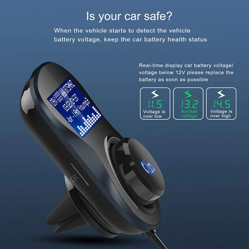 Πομπός FM Transmitter Αυτοκινήτου με Bluetooth, Φορτιστή, Οθόνη LCD & Micro SD Πομπός FM Transmitter Αυτοκινήτου με Bluetooth, Φορτιστή, Οθόνη LCD & Micro SD