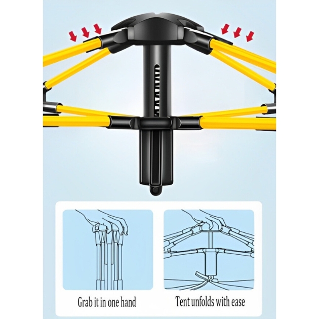 Αυτόματη Σκηνή Igloo για Camping 3 Ατόμων - Καλοκαιρινή - Γαλάζια - 200 x 200 x 130 εκ. Αυτόματη Σκηνή Igloo για Camping 3 Ατόμων - Καλοκαιρινή - Γαλάζια - 200 x 200 x 130 εκ.