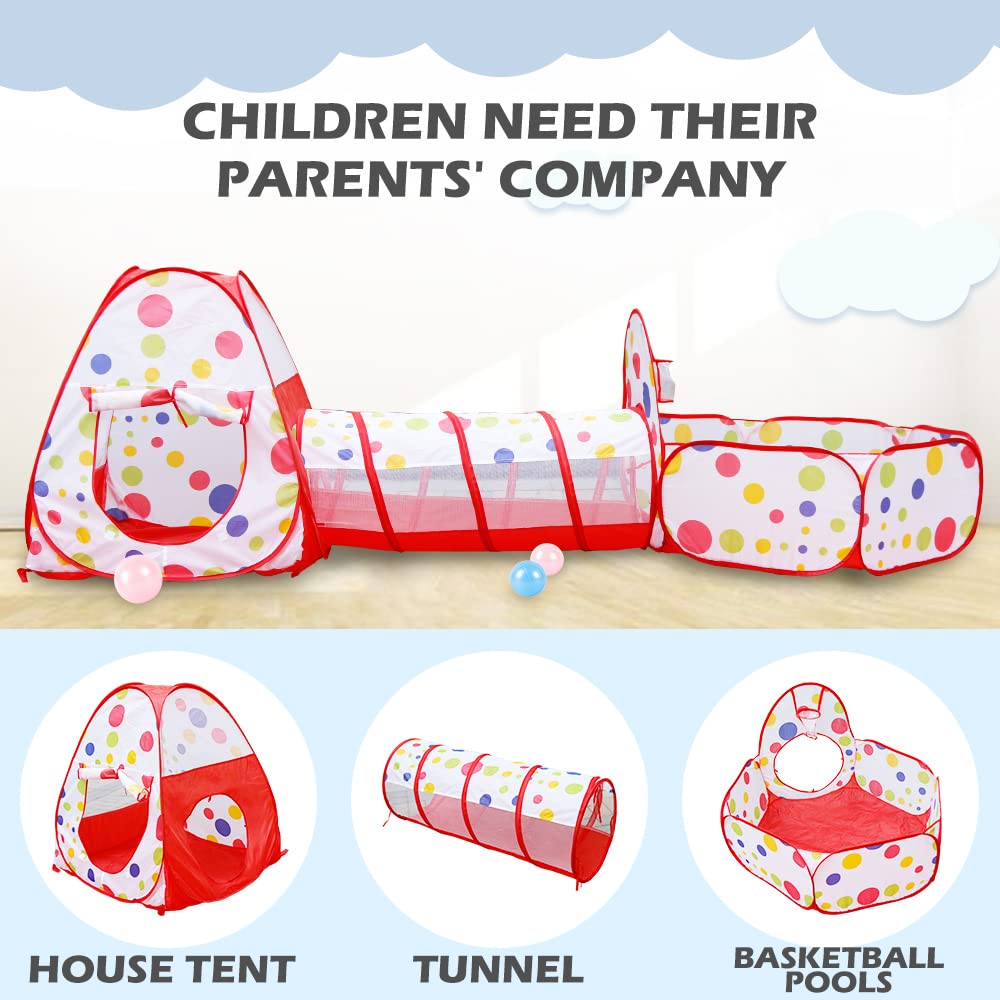 Pop-Up Παιδική Σκηνή - Παιδότοπος με Σπιτάκι, Μίνι Μπασκέτα, Μπαλοπισίνα & Τούνελ - Kids Playtent Pop-Up Παιδική Σκηνή - Παιδότοπος με Σπιτάκι, Μίνι Μπασκέτα, Μπαλοπισίνα & Τούνελ - Kids Playtent