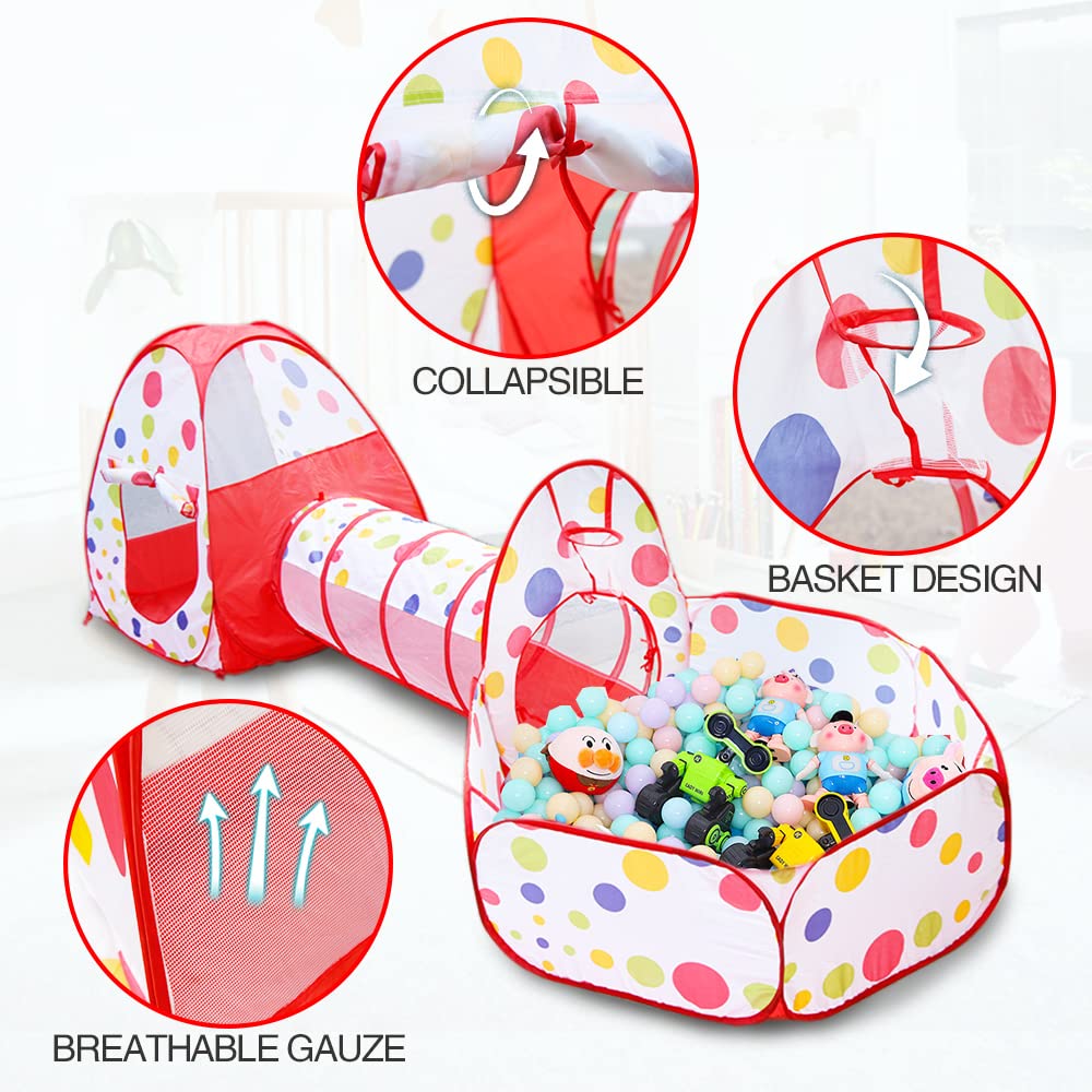 Pop-Up Παιδική Σκηνή - Παιδότοπος με Σπιτάκι, Μίνι Μπασκέτα, Μπαλοπισίνα & Τούνελ - Kids Playtent Pop-Up Παιδική Σκηνή - Παιδότοπος με Σπιτάκι, Μίνι Μπασκέτα, Μπαλοπισίνα & Τούνελ - Kids Playtent