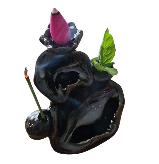 Πορσελάνινη Βάση Αντίστροφης Ροής για Αρωματικά Sticks– Backflow Incense Holder Μαύρο 8x6 cm Πορσελάνινη Βάση Αντίστροφης Ροής για Αρωματικά Sticks– Backflow Incense Holder Μαύρο 8x6 cm