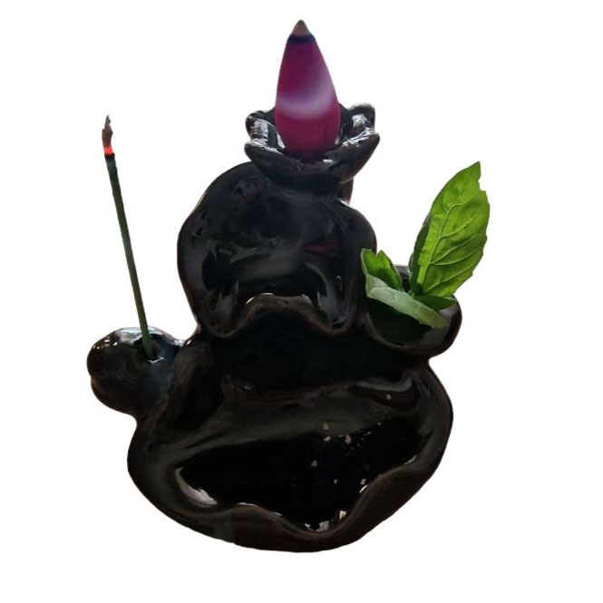 Πορσελάνινη Βάση Αντίστροφης Ροής για Αρωματικά Sticks– Backflow Incense Holder Μαύρο 8x6 cm Πορσελάνινη Βάση Αντίστροφης Ροής για Αρωματικά Sticks– Backflow Incense Holder Μαύρο 8x6 cm