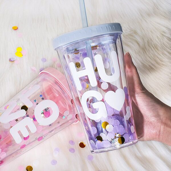 Ποτήρι με Καπάκι & Καλαμάκι 450ml Πλαστικό Ποτήρι με Καπάκι & Καλαμάκι 450ml Πλαστικό