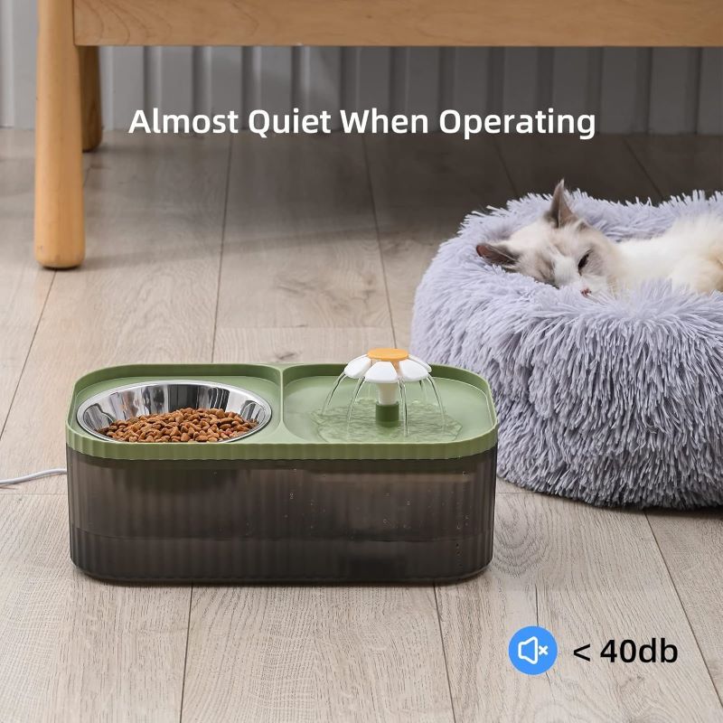 Ποτίστρα-Συντριβάνι Νερού Κατοικιδίων με Μπολ Φαγητού Flower Design Ποτίστρα-Συντριβάνι Νερού Κατοικιδίων με Μπολ Φαγητού Flower Design