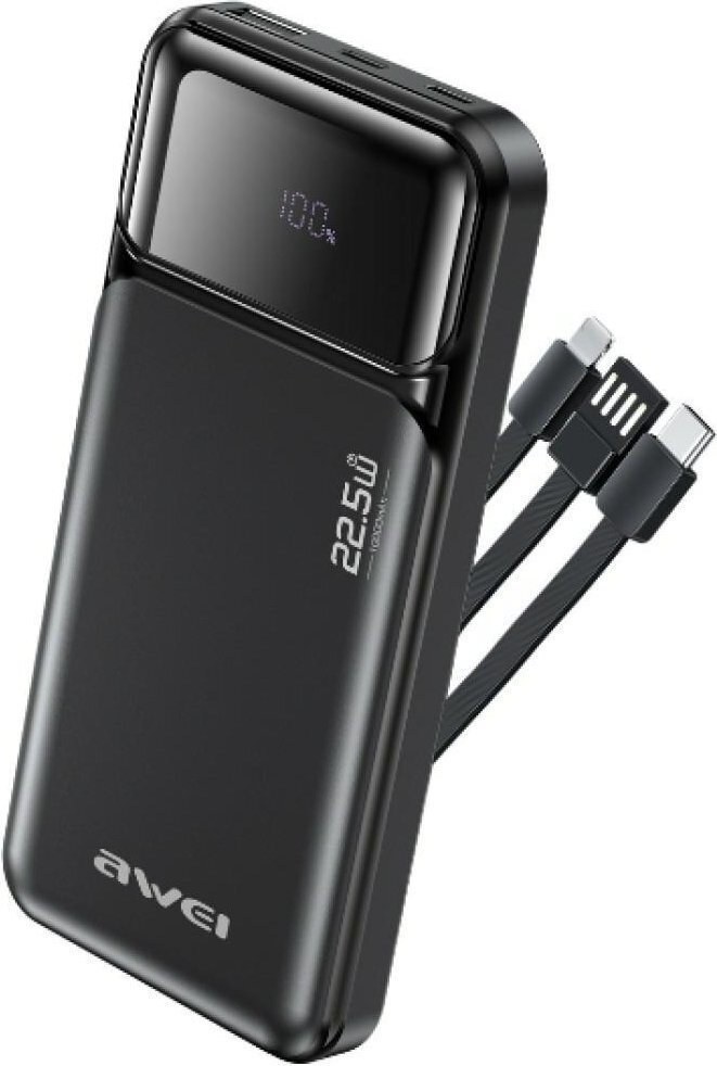 Power Bank 10000mAh Awei PA-91 – Γρήγορη Φόρτιση 22.5W με Ενσωματωμένο Καλώδιο | Οθόνη LED, USB-C & Lightning, Compact Σχεδιασμός Power Bank 10000mAh Awei PA-91 – Γρήγορη Φόρτιση 22.5W με Ενσωματωμένο Καλώδιο | Οθόνη LED, USB-C & Lightning, Compact Σχεδιασμός