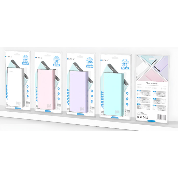 Power Bank 10000mAh Ezra 10W με 2 USB, Micro και Type-C Power Bank 10000mAh Ezra 10W με 2 USB, Micro και Type-C