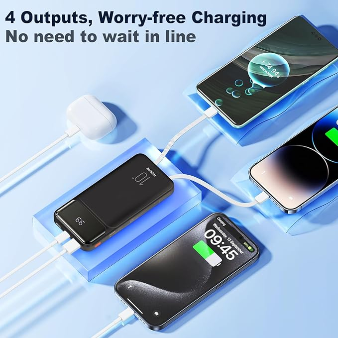 Power bank 10000mAh με 3 Καλώδια και Οθόνη LED Remax Power bank 10000mAh με 3 Καλώδια και Οθόνη LED Remax