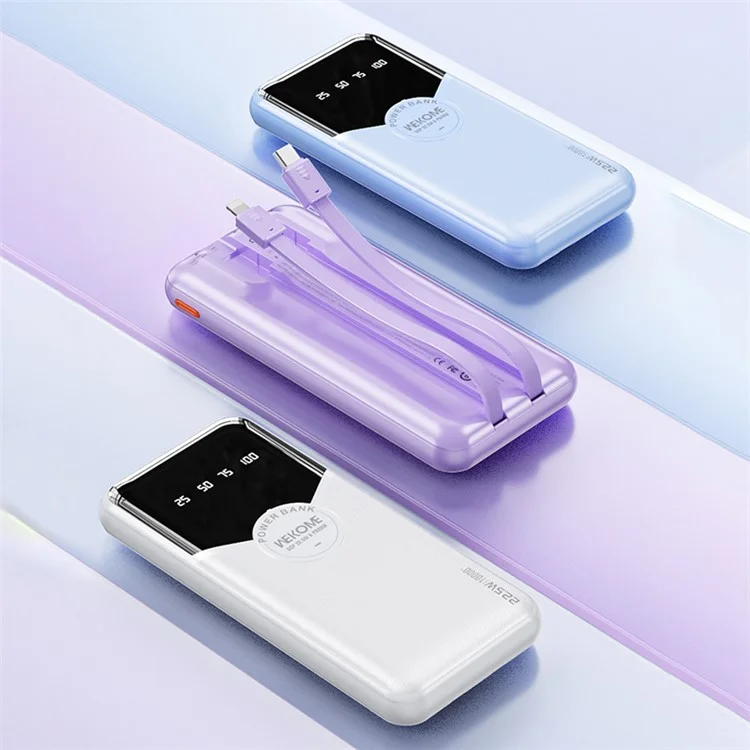 Power Bank 20000mAh 22.5W με 2 Καλώδια Γρήγορης Φόρτισης Type-C & Lightning και Θύρες USB & Type-C - Wekome Power Bank 20000mAh 22.5W με 2 Καλώδια Γρήγορης Φόρτισης Type-C & Lightning και Θύρες USB & Type-C - Wekome