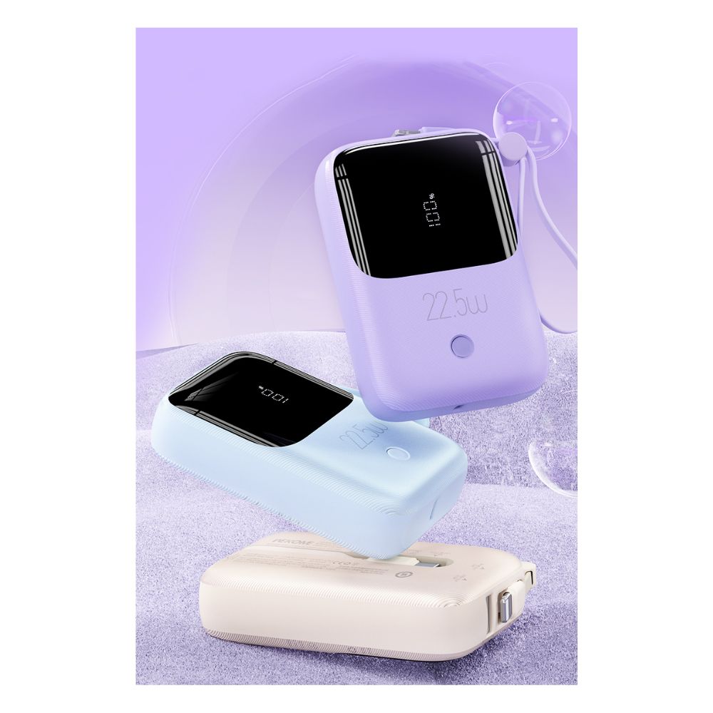 Wekome WP-53 Power Bank Γρήγορης Φόρτισης με 2 Ενσωματωμένα Καλώδια – 10000mAh 22.5W, Γαλάζιο Wekome WP-53 Power Bank Γρήγορης Φόρτισης με 2 Ενσωματωμένα Καλώδια – 10000mAh 22.5W, Γαλάζιο