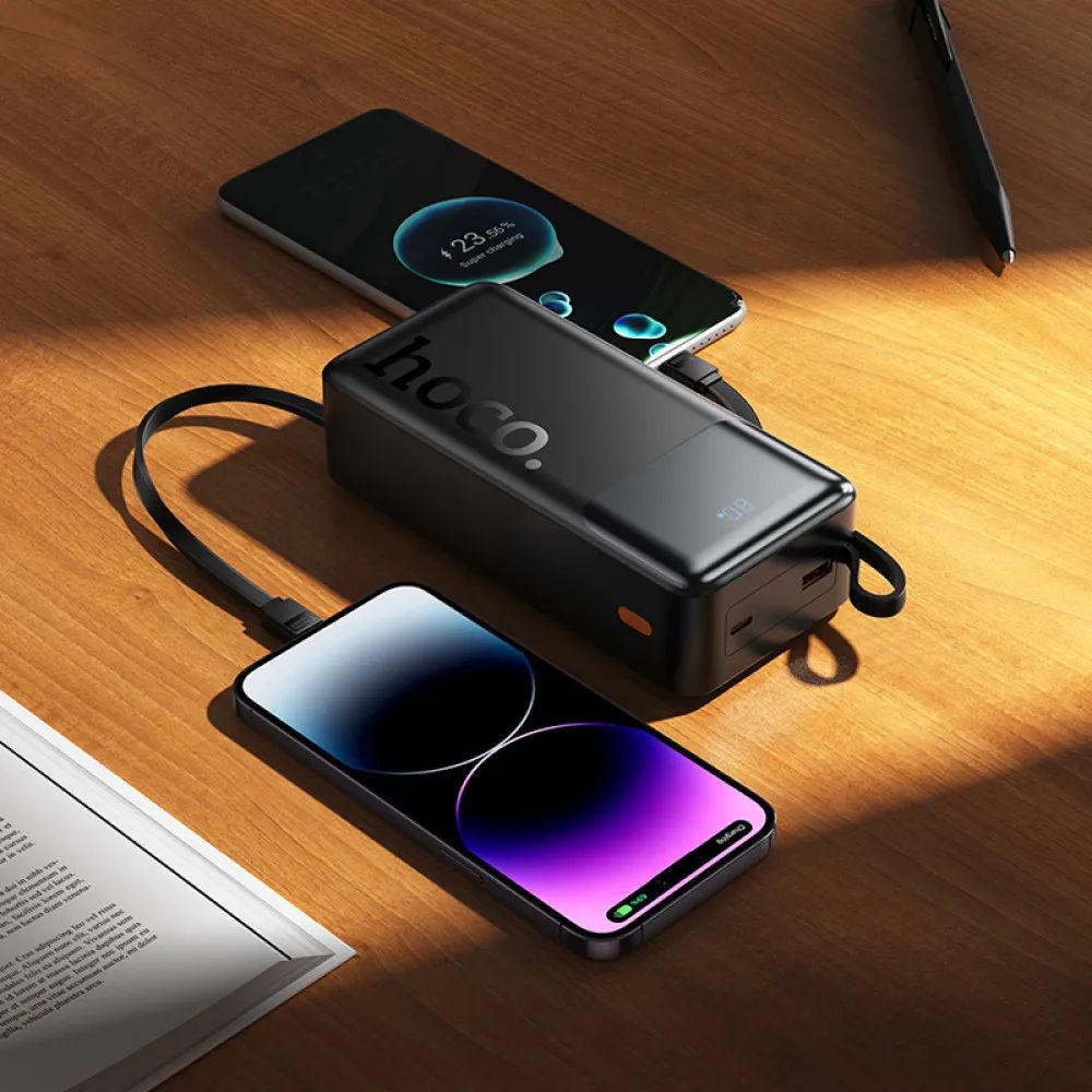 Power Bank Hoco 30000mAh 22.5W με Ενσωματωμένα Καλώδια Γρήγορη Φόρτιση και LED Οθόνη Power Bank Hoco 30000mAh 22.5W με Ενσωματωμένα Καλώδια Γρήγορη Φόρτιση και LED Οθόνη