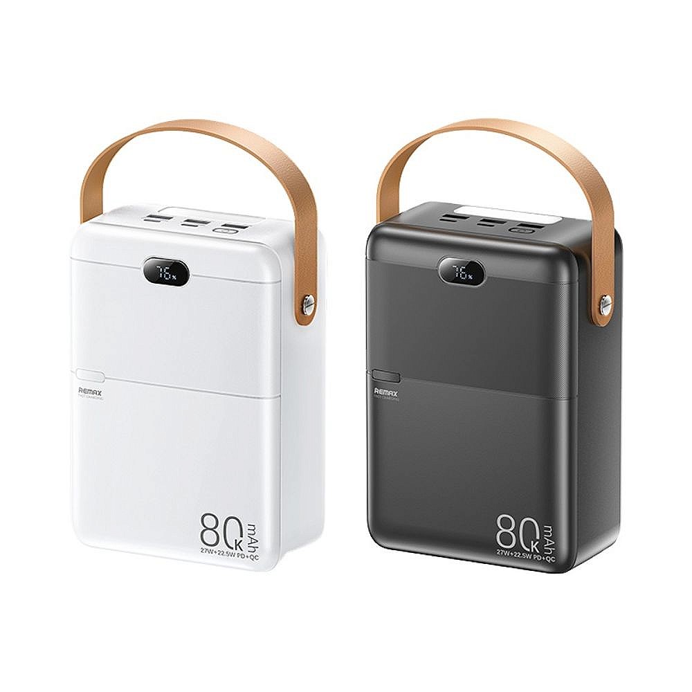 Power Bank REMAX 80000mAh – Γρήγορη Φόρτιση 27W PD και 22.5W QC - 4 Συσκευές, LED Οθόνη, Μεγάλη Χωρητικότητα Power Bank REMAX 80000mAh – Γρήγορη Φόρτιση 27W PD και 22.5W QC - 4 Συσκευές, LED Οθόνη, Μεγάλη Χωρητικότητα