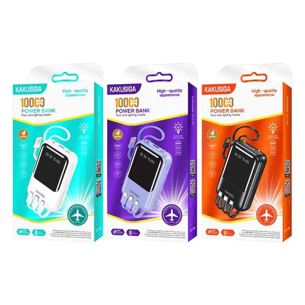 Powerbank 10000mAh All-in-One με 4 Ενσωματωμένα Καλώδια Φόρτισης & LED Ένδειξη Mπαταρίας σε 3 Χρώματα Powerbank 10000mAh All-in-One με 4 Ενσωματωμένα Καλώδια Φόρτισης & LED Ένδειξη Mπαταρίας σε 3 Χρώματα