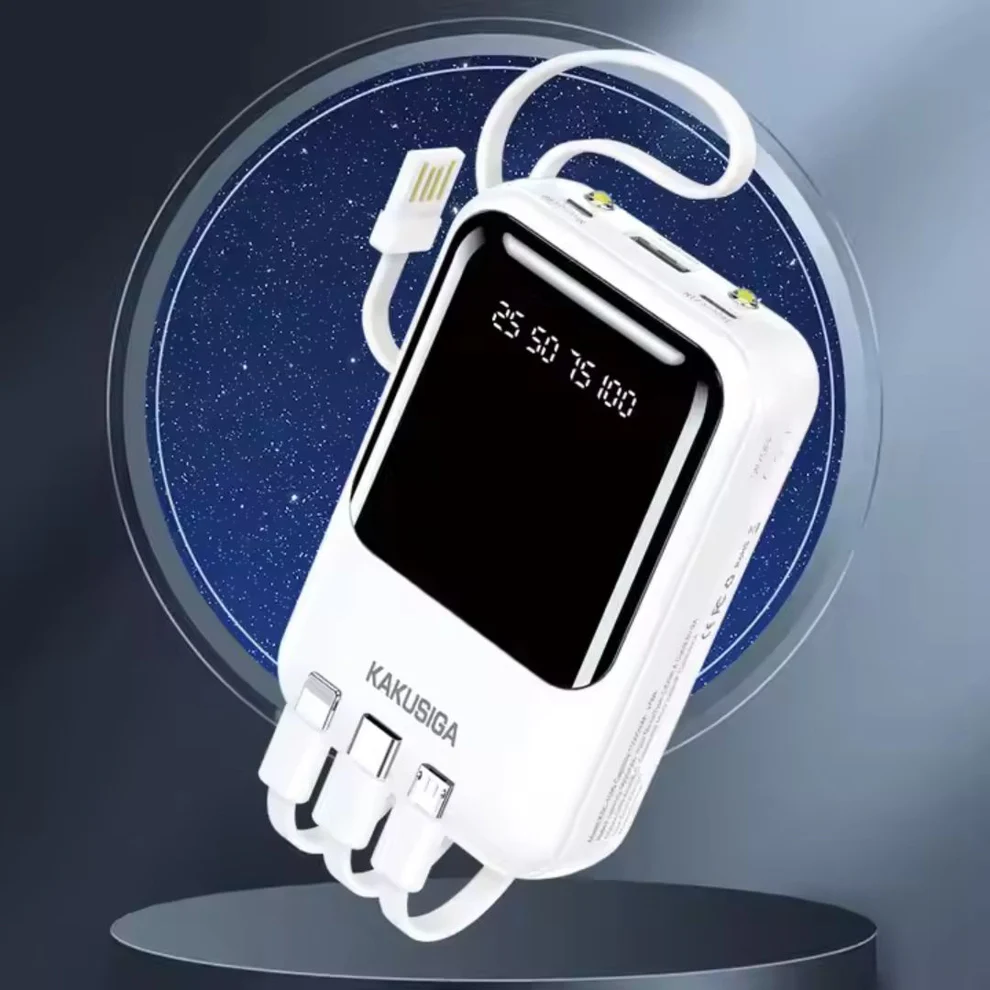 Powerbank 10000mAh All-in-One με 4 Ενσωματωμένα Καλώδια Φόρτισης & LED Ένδειξη Mπαταρίας σε 3 Χρώματα Powerbank 10000mAh All-in-One με 4 Ενσωματωμένα Καλώδια Φόρτισης & LED Ένδειξη Mπαταρίας σε 3 Χρώματα