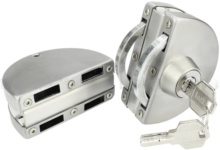 Πρόσθετη INOX Κλειδαριά για Κρυστάλλινες Θύρες - Τζαμόπορτες με Κύλινδρο Ασφαλείας & 5 Κλειδιά Πρόσθετη INOX Κλειδαριά για Κρυστάλλινες Θύρες - Τζαμόπορτες με Κύλινδρο Ασφαλείας & 5 Κλειδιά