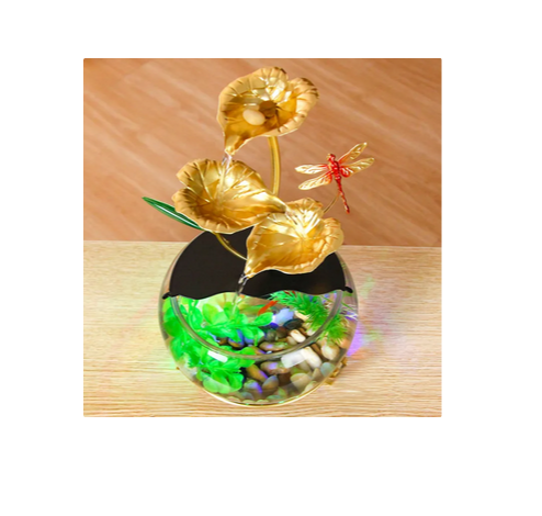 Πρωτοποριακό Διακοσμητικό 2 σε 1 Συντριβάνι-Ενυδρείο Feng Shui με Φύλλα Χρυσού και Μεταλλική Βάση 20x20x35,5 εκ. Πρωτοποριακό Διακοσμητικό 2 σε 1 Συντριβάνι-Ενυδρείο Feng Shui με Φύλλα Χρυσού και Μεταλλική Βάση 20x20x35,5 εκ.