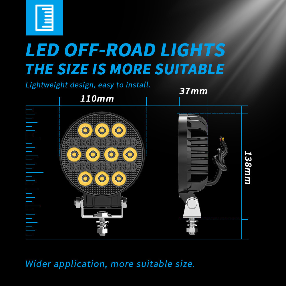 Προβολέας LED Στρόγγυλος Αυτοκινήτου Off Road 4″ 10LED Προβολέας LED Στρόγγυλος Αυτοκινήτου Off Road 4″ 10LED