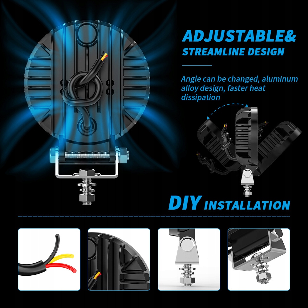 Προβολέας LED Στρόγγυλος Αυτοκινήτου Off Road 4″ 10LED Προβολέας LED Στρόγγυλος Αυτοκινήτου Off Road 4″ 10LED