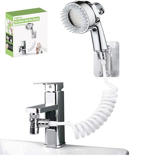 Ψεκαστήρας Ντους Τηλέφωνο Xειρός για Νιπτήρα με Βούρτσα Μασάζ για το Μπάνιο Κουζίνα με Ελαστικό Σωλήνα Σπιράλ Ψεκαστήρας Ντους Τηλέφωνο Xειρός για Νιπτήρα με Βούρτσα Μασάζ για το Μπάνιο Κουζίνα με Ελαστικό Σωλήνα Σπιράλ