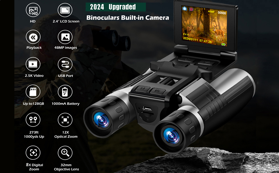 Ψηφιακά Κιάλια Με Κάμερα 48MP 2.5K Και Οθόνη LCD 2.4″ με Κάρτα 32GB Ψηφιακά Κιάλια Με Κάμερα 48MP 2.5K Και Οθόνη LCD 2.4″ με Κάρτα 32GB