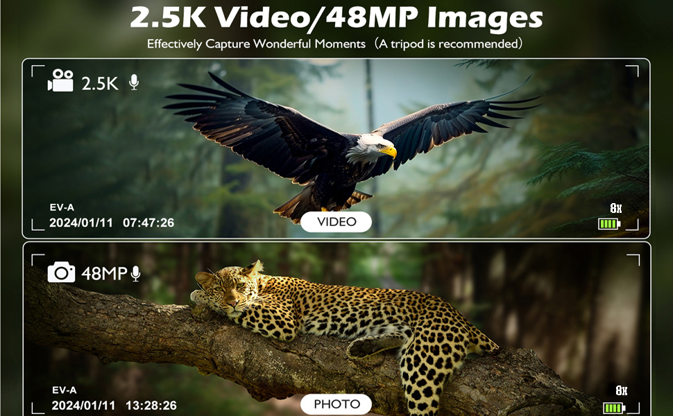 Ψηφιακά Κιάλια Με Κάμερα 48MP 2.5K Και Οθόνη LCD 2.4″ με Κάρτα 32GB Ψηφιακά Κιάλια Με Κάμερα 48MP 2.5K Και Οθόνη LCD 2.4″ με Κάρτα 32GB