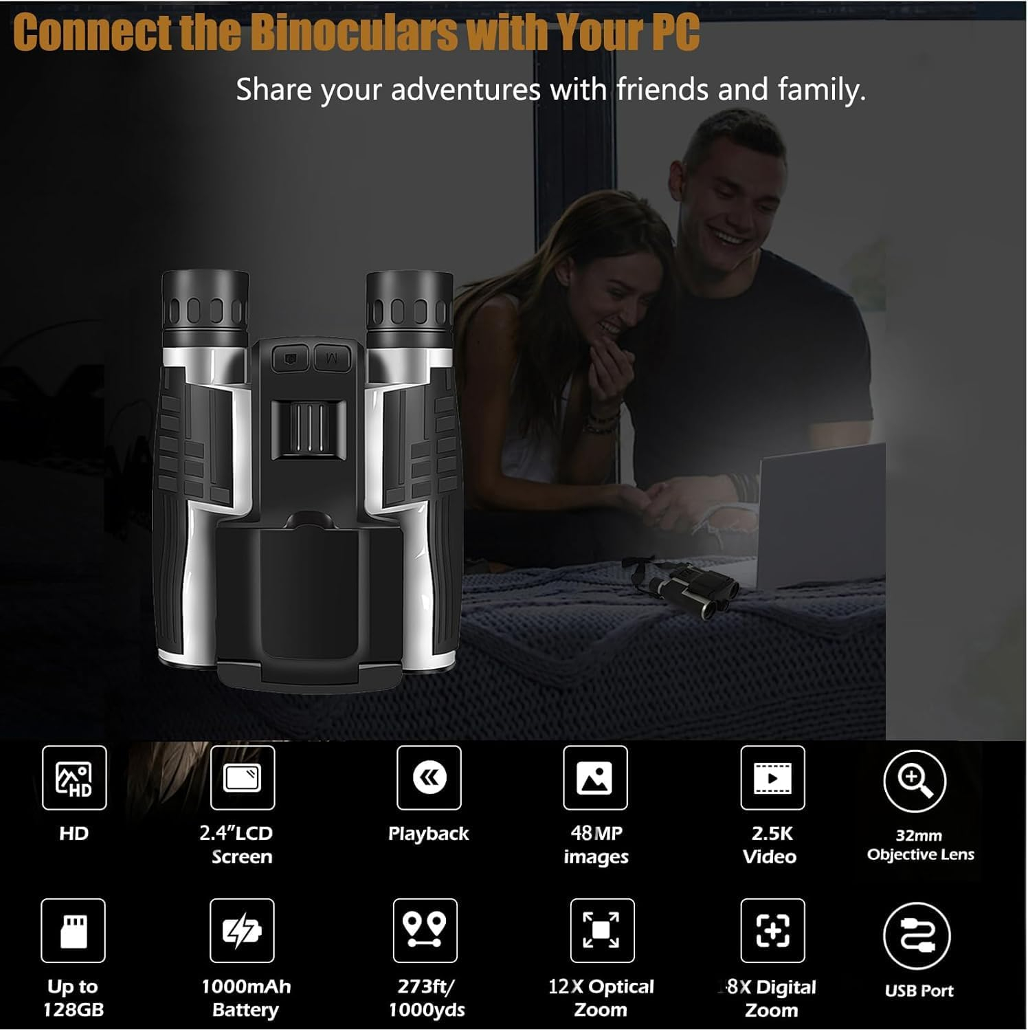 Ψηφιακά Κιάλια Με Κάμερα 48MP 2.5K Και Οθόνη LCD 2.4″ με Κάρτα 32GB Ψηφιακά Κιάλια Με Κάμερα 48MP 2.5K Και Οθόνη LCD 2.4″ με Κάρτα 32GB