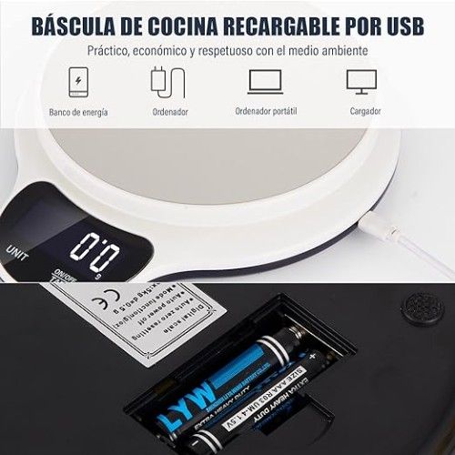 Ψηφιακή Ανοξείδωτή Ζυγαριά Ακριβείας Κουζίνας Έως 5kg με Ακρίβεια 0.5g Λευκή Andowl Ψηφιακή Ανοξείδωτή Ζυγαριά Ακριβείας Κουζίνας Έως 5kg με Ακρίβεια 0.5g Λευκή Andowl