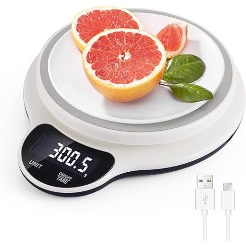 Ψηφιακή Ανοξείδωτή Ζυγαριά Ακριβείας Κουζίνας Έως 5kg με Ακρίβεια 0.5g Λευκή Andowl Ψηφιακή Ανοξείδωτή Ζυγαριά Ακριβείας Κουζίνας Έως 5kg με Ακρίβεια 0.5g Λευκή Andowl
