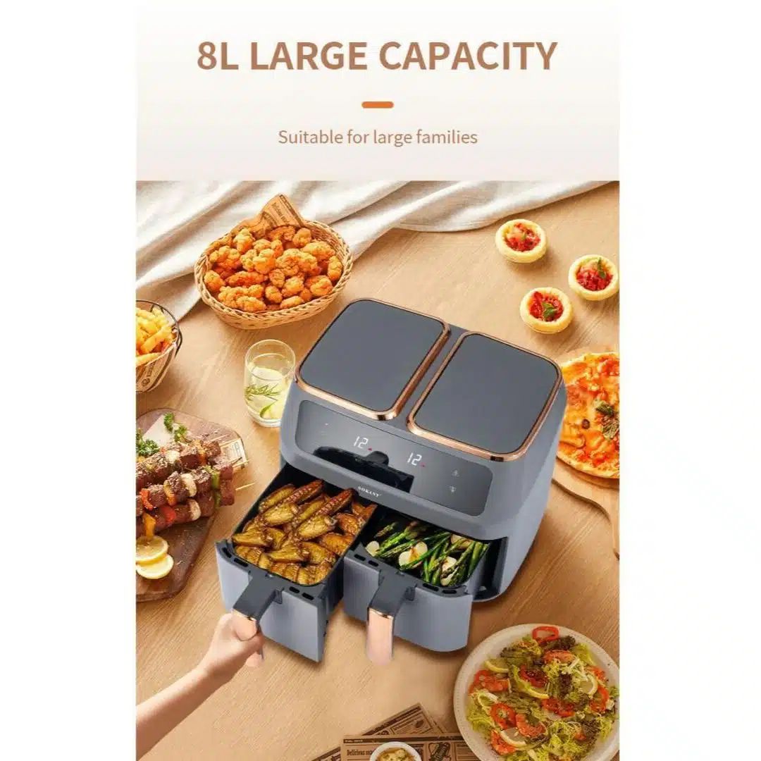 Ψηφιακή Φριτέζα Αέρος Sokany Air Fryer 8lt RAF 1500W με 2 Αποσπώμενα Καλάθια Ψηφιακή Φριτέζα Αέρος Sokany Air Fryer 8lt RAF 1500W με 2 Αποσπώμενα Καλάθια