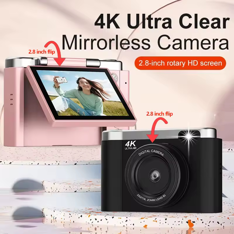 Ψηφιακή Κάμερα 4K με Ανακλινόμενη Οθόνη LCD 2.8″ και Μπαταρία 1300mAh Ψηφιακή Κάμερα 4K με Ανακλινόμενη Οθόνη LCD 2.8″ και Μπαταρία 1300mAh