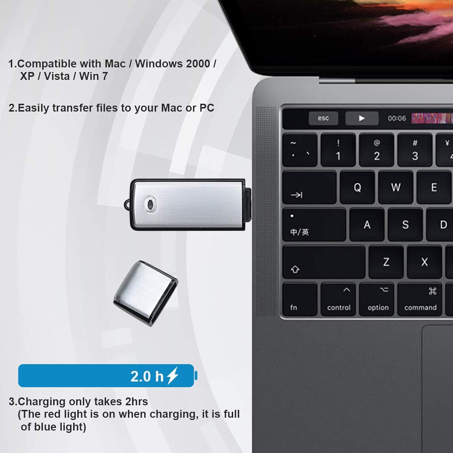 Ψηφιακή Συσκευή Υπαγόρευσης με Ενεργοποίηση Φωνής - USB Flash Voice Recorder 16GB Ψηφιακή Συσκευή Υπαγόρευσης με Ενεργοποίηση Φωνής - USB Flash Voice Recorder 16GB