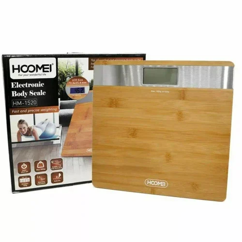 Ψηφιακή Ζυγαριά από Bamboo έως 180kg Hoomei Καφέ Ψηφιακή Ζυγαριά από Bamboo έως 180kg Hoomei Καφέ